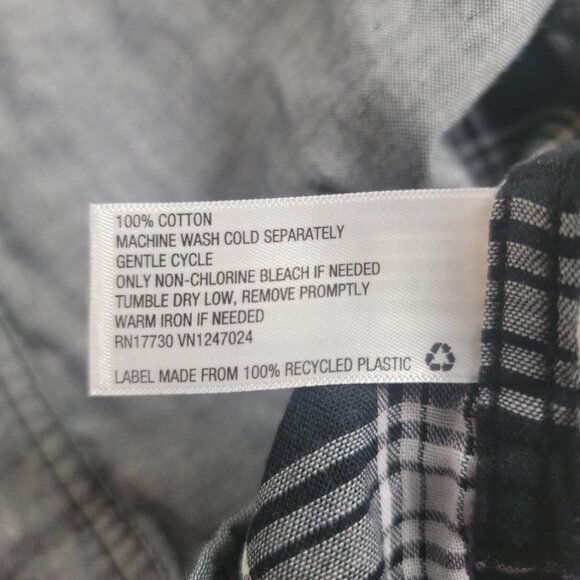 Goodfellow & CO shirt plaid lined men's size Large grey double weave button‎ up - Picture 9 of 10